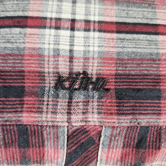 Kuhl Button Front Shirt Long Sleeve Plaid Red Black Cream Size  XL - Picture 12 of 13